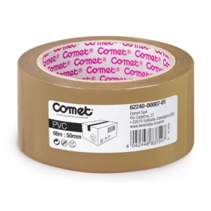 Nastro adesivo per la spedizione Comet PVC con adesivo in gomma naturale 50mmx66m Avana - 62240-00007-01