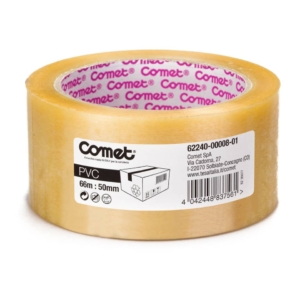 Nastro adesivo per la spedizione Comet n PVC con adesivo in gomma naturale 50mmx66m trasparente - 62240-00008-01