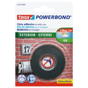 Nastro biadesivo tesa Powerbond® per Esterni - 19 mm x 1,5 m - Bianco