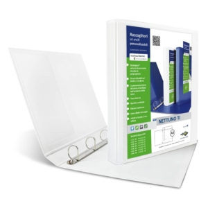 Raccoglitore personalizzabile A4 Bianco Sei Rota Nettuno TI - Dorso 3,5 cm - 4 anelli a D 30 mm - 36833001