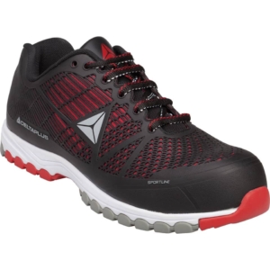 Scarpe da lavoro Delta Plus basse Deltasport S1P - PU iniettato mesh Nero- Rosso - Taglia 45 - DSPORSPNR45