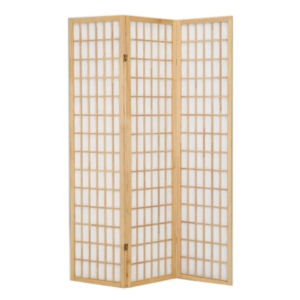 Paravento a 3 ante Serena Group in legno e carta di riso Faggio NY1002-3