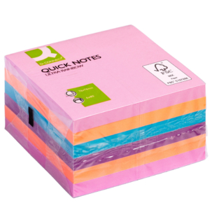 Foglietti riposizionabili Q-Connect 70g/m² Assortito 76x76 mm - KF02515 (6 blocchetti da 75 fogli)