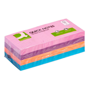 Foglietti riposizionabili Q-Connect 70g/m² Assortito ultra 38x51 mm (12 blocchetti da 100 fogli)
