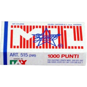 Scatola 1000 punti metallici ZENITH 515 24/6 - 0305151601