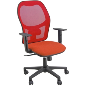 Sedia da ufficio con braccioli rossa Unisit Hubble HUHUVE - schienale in rete