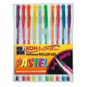 Penne gel KOH-I-NOOR 0,7 mm colori pastello Assortito - NAGP10P (conf.10)