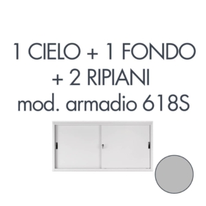Set 1 cielo + 1 fondo + 2 piani per armadio Tecnical 2 618S Grigio - 805141163032