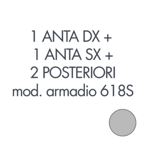 Set 1 porta sx + 1 porta dx + 2 posteriori per armadio Tecnical 2 618S Grigio - 805141163030