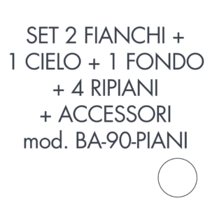 Set 2 fianchi + 1 cielo + 1 fondo + 4 ripiani + accessori per armadio Tecnical 2 BA-90-PIANI Bianco - 805141163067