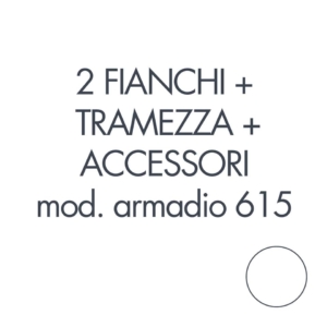Set 2 fianchi + 1 tramezza + accessori + istruzioni per armadio Tecnical 2 615 Bianco - 805141163041