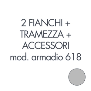 Set 2 fianchi + 1 tramezza + accessori + istruzioni per armadio Tecnical 2 618 Grigio - 805141163052