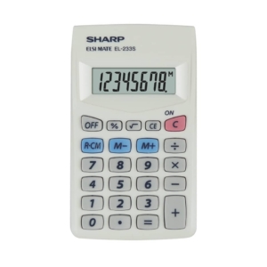Calcolatrice tascabile SHARP con display a 8 cifre Bianco SH-EL233SB