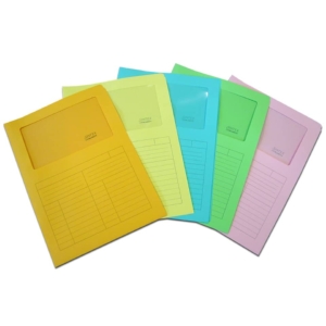 Cartelline con finestra Blasetti SINTEX aperta su due lati carta 120g/m² 23x31 cm - Giallo - 0570 (conf.50)