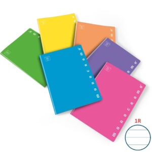 Quaderno 42 fogli PIGNA Monocromo Fluo A4 a righe 1R - copertina in colore assortito - 02267921R