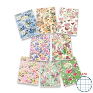 Quaderno a quadretti 42 fogli PIGNA Maxi Nature Flowers A4 quadretti 4mm - copertina in colore assortito - 02298854M