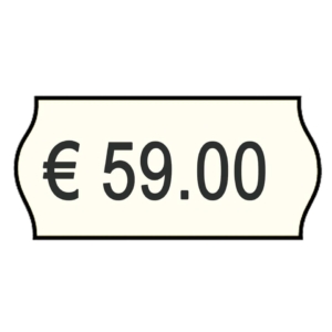 Rotolo da 1000 etichette per prezzatrice Printex sagomate 26x12 mm Bianco permanenti - 2612sbp10 (conf.10 rotoli)