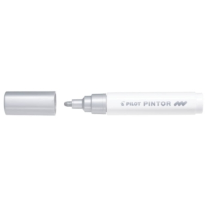 Pennarello multisuperficie Pilot Pintor a base d'acqua punta in fibra 4,5 mm Argento - 002377