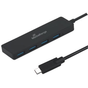 Hub Type C USB 3.0 con 4 porte Media Range - Nero MRCS508