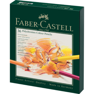 Matite colorate permanenti Faber Castell Polychromos Ømina 3,8 mm box similpelle Assortiti - 110038 (conf.36)