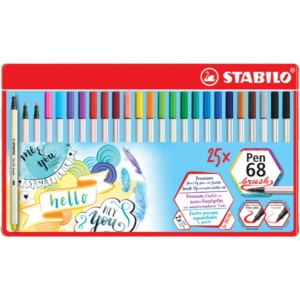 Pennarelli Stabilo Pen 68 brush - punta a pennello M Colori Assortiti 1 mm - 568/25-321 (conf.25)