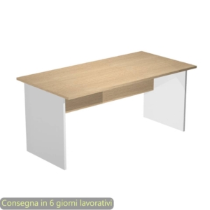 Scrivania da ufficio color Rovere/Grigio Artexport linea Presto 160x80x72 cm fianchi melanimico