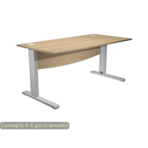Scrivania color Rovere 160x80xH.73 cm con passacavi Artexport Flex con Modesty Panel