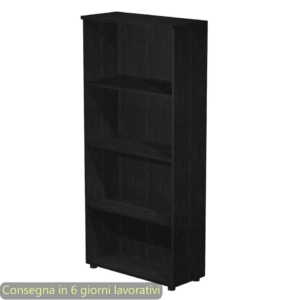 Mobile a giorno Artexport Presto 3 ripiani regolabili 80x35x180 cm Nero venato frassino - 038+039/8
