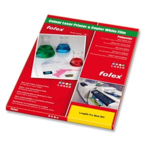 Film per stampanti laser antistrappo Folex - A4 - 190µm - Bianco opaco - Longlife Pro Matt WO (conf.100)
