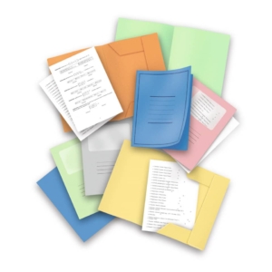 Cartelline gialle con alette Pigna Eco 180g/m² 24,5x33 cm - con stampa (conf.50)