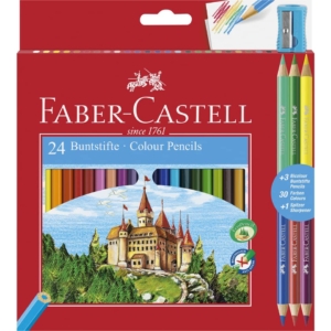 Matite colorate Faber-Castell Eco Il Castello conf.24 + 3 Bicolor - Ømina 3,0 mm - 110324