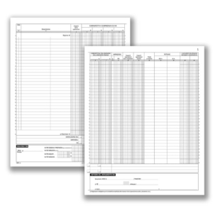 Registri dei corrispettivi data ufficio 36 pagg. numerate 31x24,5 cm (18 fogli)