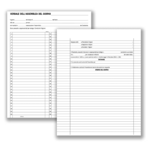 Registro verbali assemblee condominiali data ufficio - 31x24,5 cm DU136400000 (80 pagine)