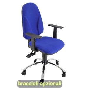 Sedia girevole operativa Unisit Team Eco smart - schiuma sagomata - rivestimento ignifugo Blu - braccioli opzionali - TMSYC/IB