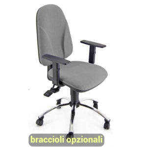 Sedia girevole operativa Unisit Team Eco smart - schiuma sagomata - rivestimento fili luce Grigio - braccioli opzionali - TMSYC/F14