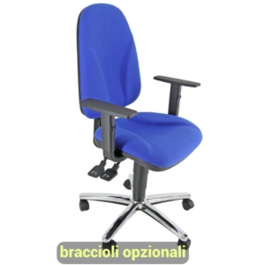 Sedia girevole operativa Unisit Team Eco smart - schiuma sagomata - rivestimento fili di luce Blu - braccioli opzionali - TMSYC/F11