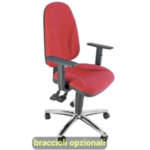 Sedia girevole operativa Unisit Team Eco smart - schiuma sagomata - rivestimento ignifugo Rosso - braccioli opzionali - TMSYC/IR