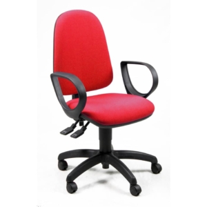 Sedia da ufficio girevole con braccioli rossa - Unisit Jupiter JUYG Eco smart rivestimento ignifugo - JPLY/BR/IR