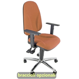 Sedia girevole operativa Unisit Team Eco smart - schiuma sagomata - rivestimento Eco Arancione - braccioli opzionali - TMSYC/EA