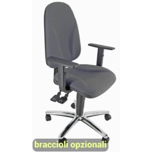 Sedia girevole operativa Unisit Team Eco smart - schiuma sagomata - rivestimento Eco Grigio scuro - braccioli opzionali -TMSYC/ET