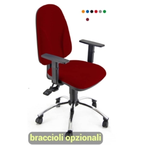 Sedia girevole operativa Unisit Team Eco smart - schiuma sagomata - rivestimento Eco Rosso - braccioli opzionali - TMSYC/ER