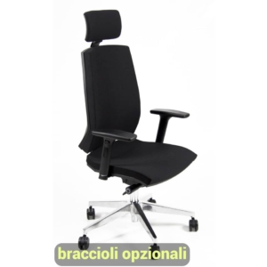 Sedia da ufficio Nera con poggiatesta LARISSA UNISIT - polipropilene - Braccioli opzionali