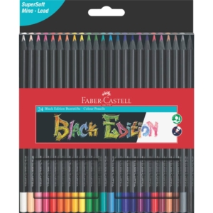 Matite colorate Faber-Castell Black Edition - Colori Assortiti - astuccio in cartone - Ømina 3,3 mm - 116424 (conf.24)