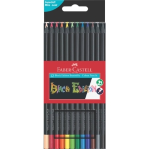 Matite colorate Faber-Castell Black Edition triangolari - in astuccio appendibile - 116412 (conf.12)