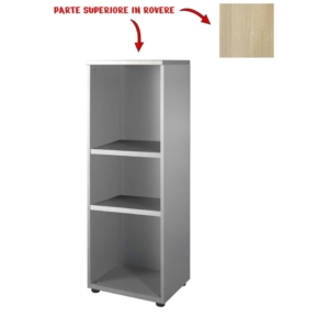 Mobile alto a giorno Unisit Spirit 2 ripiani 45x45x130 cm Rovere