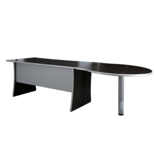 Penisola con gamba metallica Unisit Spirit 100x100x72 cm Wengé per scrivanie componibili