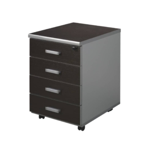 Cassettiera su ruote 4 cassetti Unisit Spirit 44x52x63 cm wengé