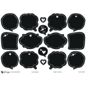 Etichette Trend Sticker A5 Avery in carta FSC - 2 fogli da 16 etichette cad. - Deco etichette effetto lavagna - 54557 (conf.32 etichette)