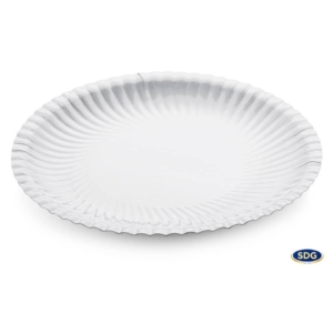 Piatto piano Ø 23 cm in cartoncino riciclato patinato Scatolificio del Garda Bianco - Conf. 50 pezzi - 203-00