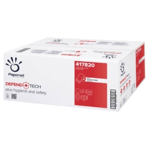 Asciugamani piegati a V Papernet Defend Tech - 2 veli 22x21 cm Bianco - pura cellulosa - 417820 (conf.15 fascette da 210 fogli cad.)